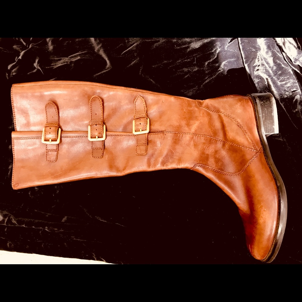 Tall brown leather ECCO riding boots - Picture 2 of 4